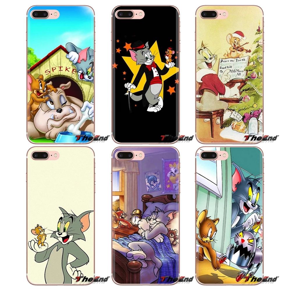 

For Huawei Mate Honor 4C 5C 5X 6X 7 7A 7C 8 9 10 8C 8X 20 Lite Pro Soft Transparent Shell Covers Cartoon Tom Cat and Jerry Mouse