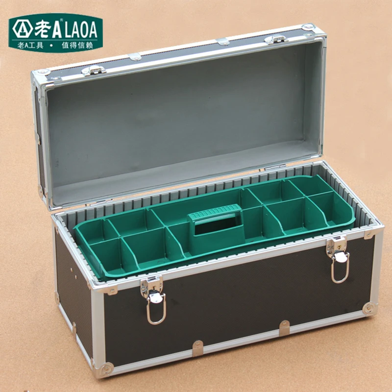 

LAOA Aluminium alloy Toolkit Enhanced Portable Tool Box Repair Tool Box Household Storage Box Size 410*210*220mm