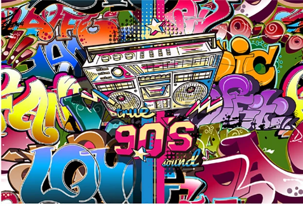 7x5ft 90 S Music Band Street Graffiti Wall Cassette Record Custom Photo Backdrop Background Banner Vinyl 2cm X 150cm Background Aliexpress