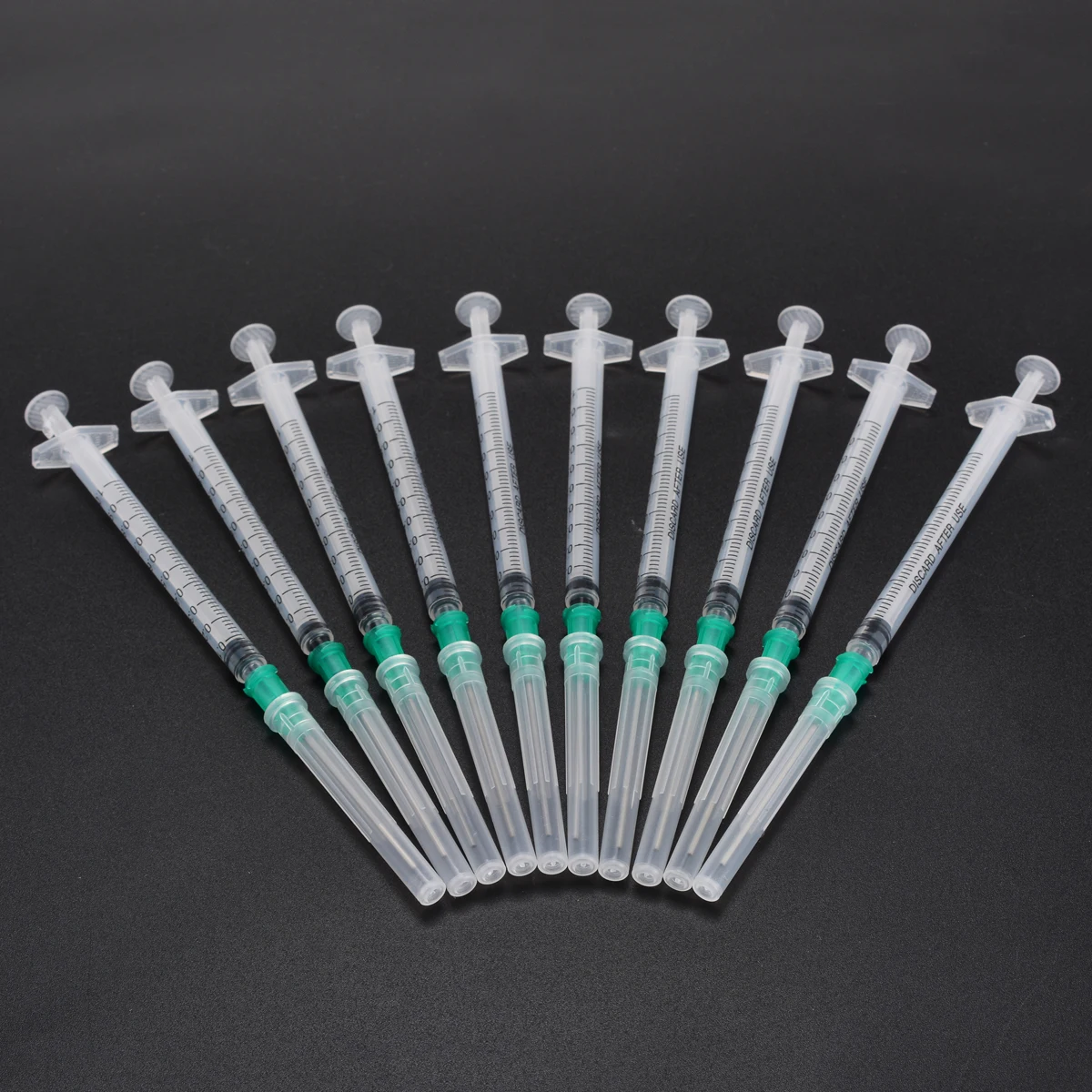 10pcs/Set 1ml Measure Syringe +18Ga 1.5 inch Blunt Tip Needle + Protective Cover Caps Kit for Industrial Glue Syringe