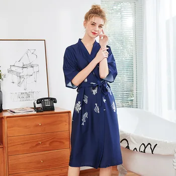 

Burgundy Women's Summer Robe Bathrobe Yukata Lady Rayon Kimono Bath Gown Nightgown Sleepwear Sleepshirts Pijama Mujer M-XL
