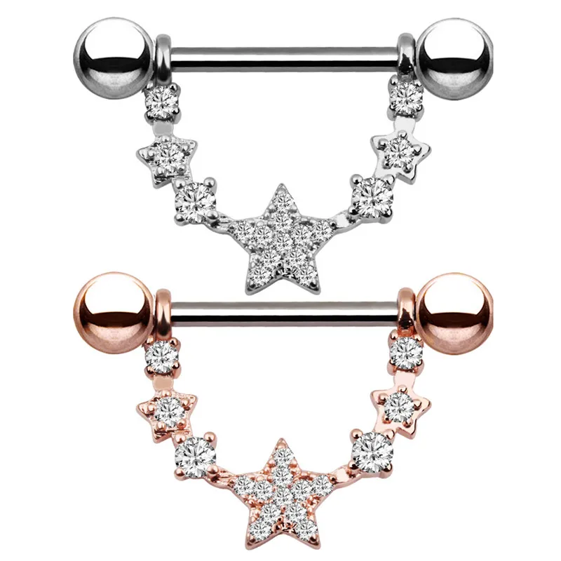 

1Pcs U Shaped Fashion Stainless Steel Rose Gold Colors Oval Water Drop Silver Nipple Piercing Women Body Piercing Jewelry