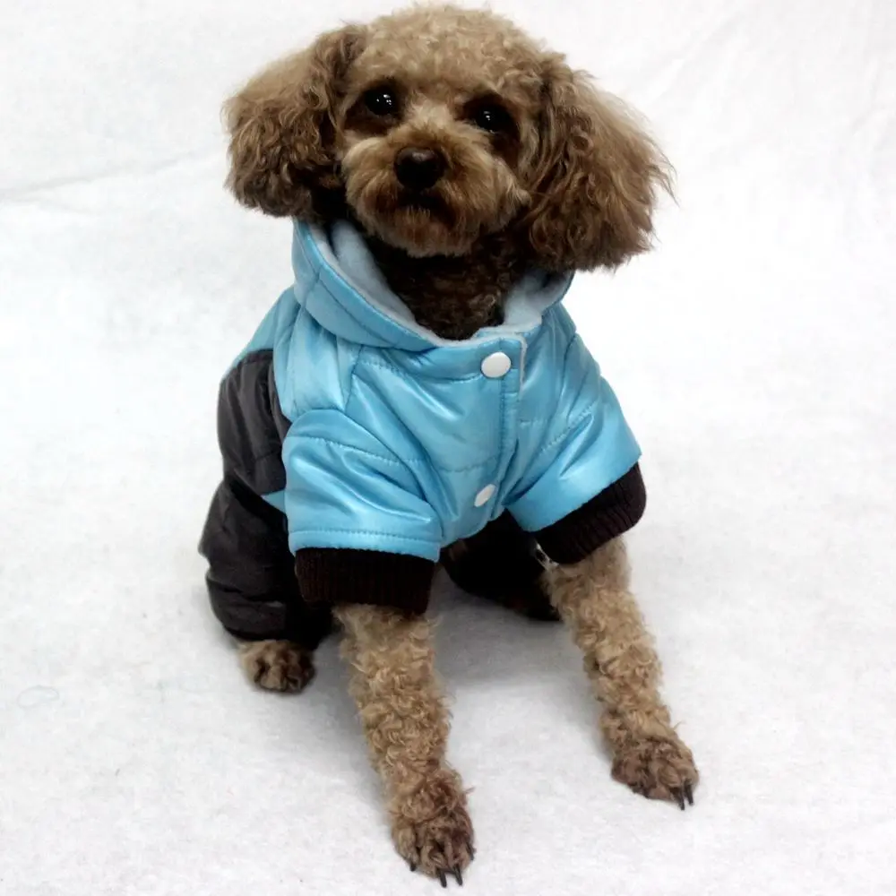 Gomaomi Одежда для собак пуховое пальто Зимняя теплая толстовка с капюшоном верхняя одежда для собак костюм - Цвет: Синий