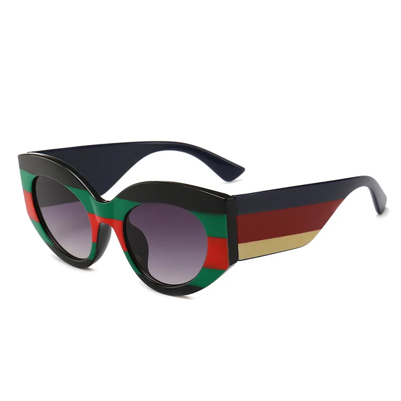 Мода Солнцезащитные очки женские роскошные брендовые винтажные толстые ноги солнцезащитные очки для женщин Gafas De Sol Mujer - Цвет линз: C1 Black Green