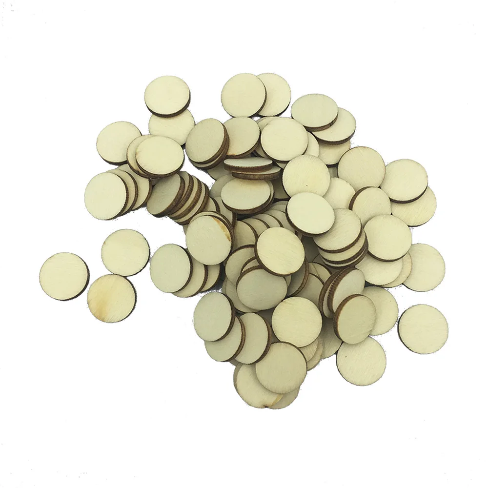 

10pcs/Lot 10mm*2mm Round Unfinished Wood Cutout Circles Chips for Arts & Crafts Projects, Chip Board Game Pieces, Ornaments