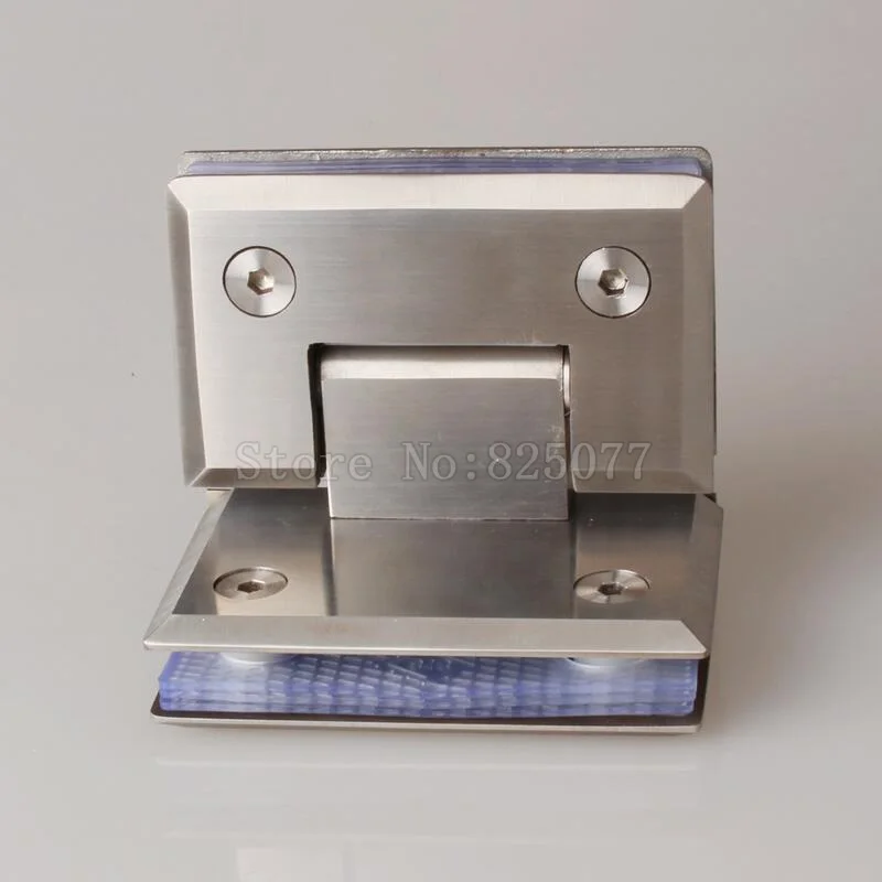 2PCS Solid stainless steel 90degrees glass hinge double sided bathroom