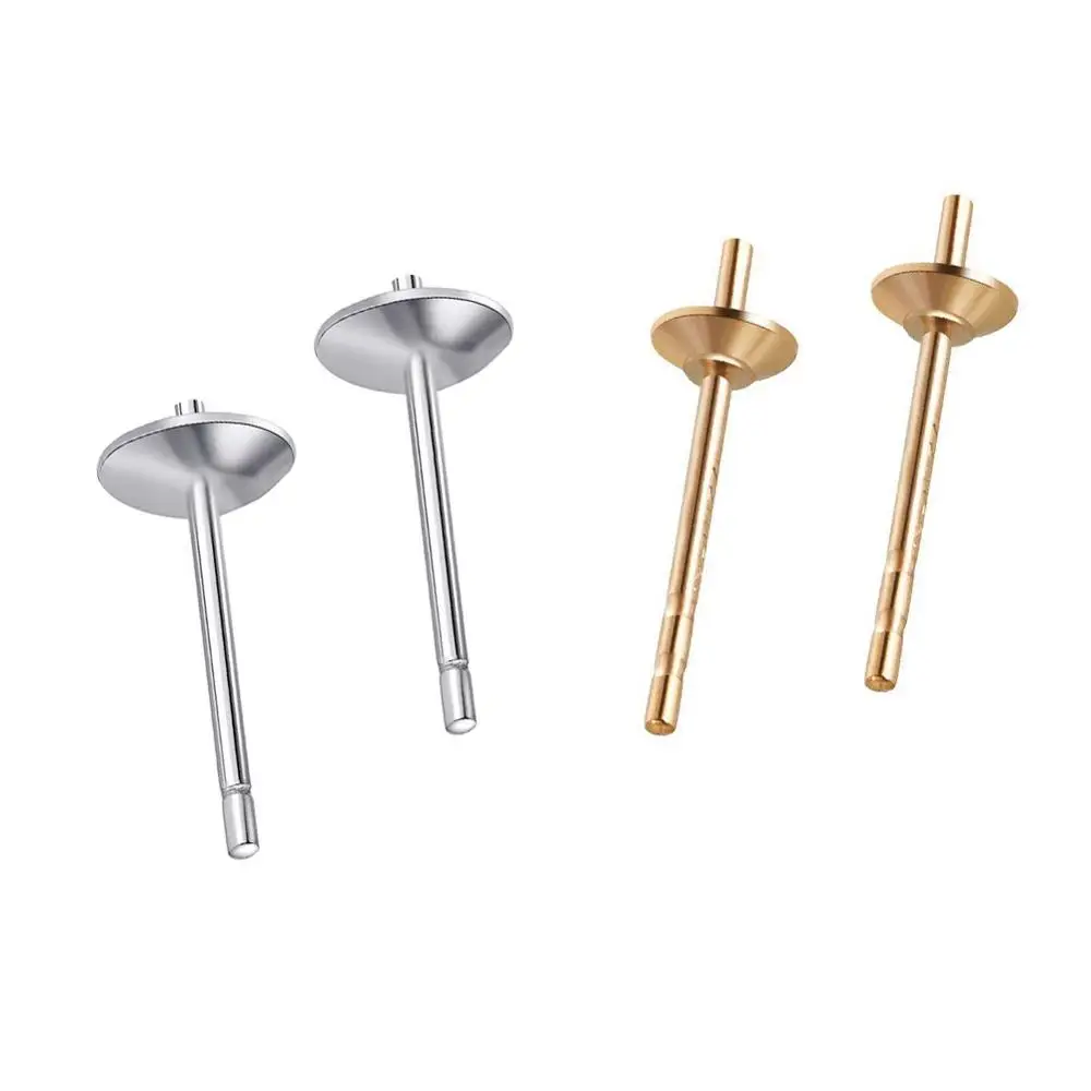 

10pcs/lot ball Stainless Steel Gold Silver Tone Stud Earring Findings for DIY Jewelry Makings