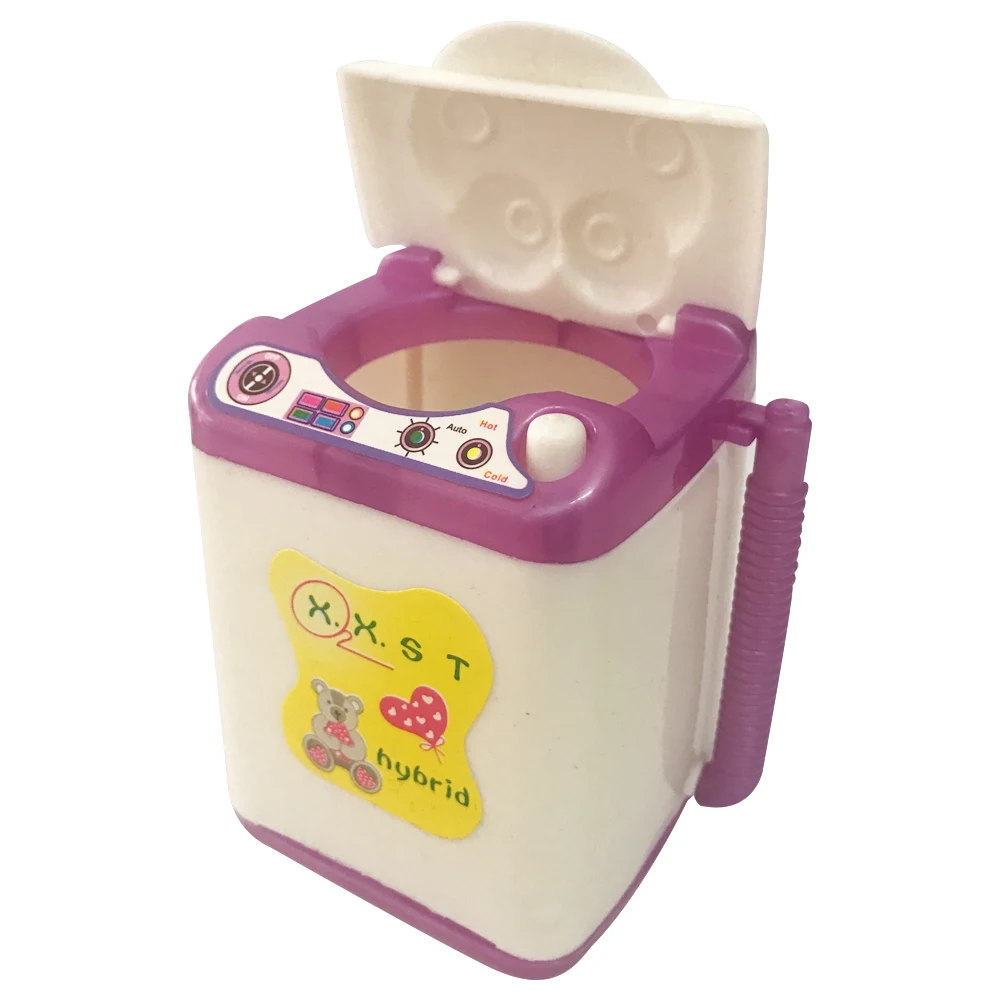 NK 3 предмета = Милая кукольная стиральная машина+ табурет+ умывальник, Туалет моющиеся устройства кукольный домик мебель ванная комната для кукол Барби DZ