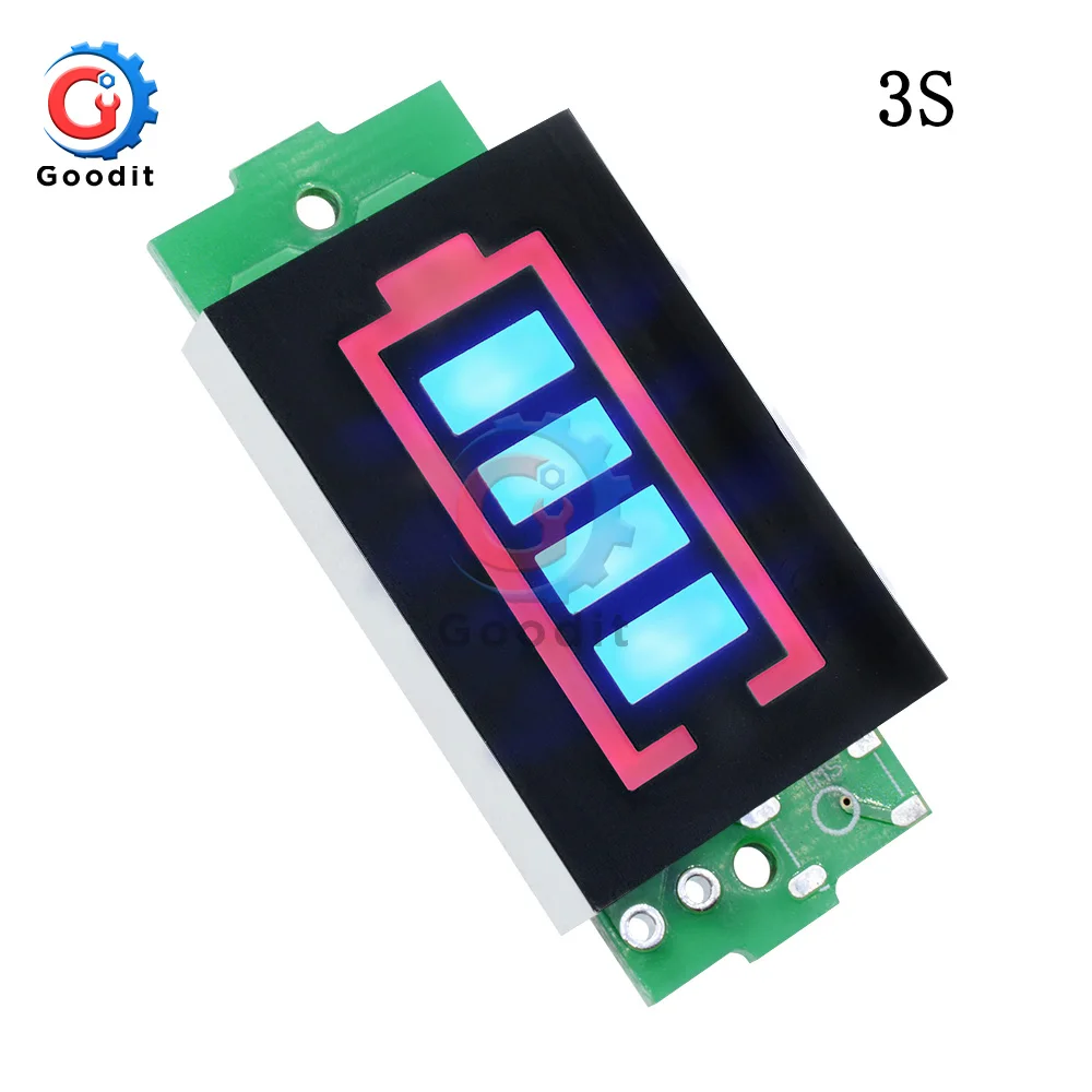 

3S 3 Series Lithium Battery Capacity Indicator Module 12.6V Blue Display Electric Vehicle Battery Power Tester Li-po Li-ion