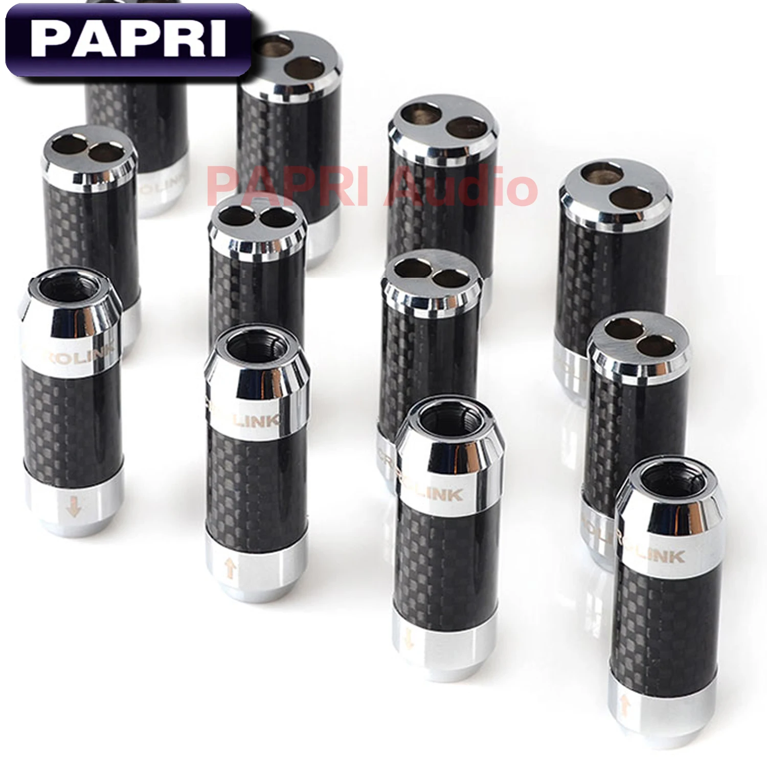 PAPRI 1 hole to 2 holes adapter speaker Wire Upgrade Headphone Cable Splitter One Carbon Fiber Rhodium Plated Cable Pants 1PCS