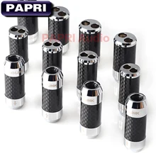 PAPRI 1 hole to 2 holes adapter speaker Wire Upgrade Headphone Cable Splitter One Carbon Fiber Rhodium Plated Cable Pants 1PCS