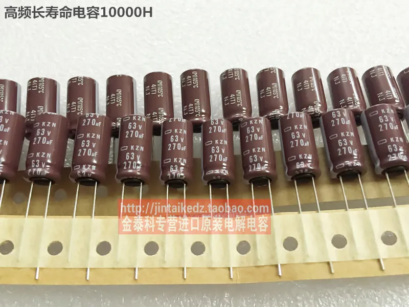 

2018 hot sale 30PCS/50PCS Electrolytic capacitor 63V270UF 10X20 KZN long life capacitor NIPPON can be 220UF free shipping
