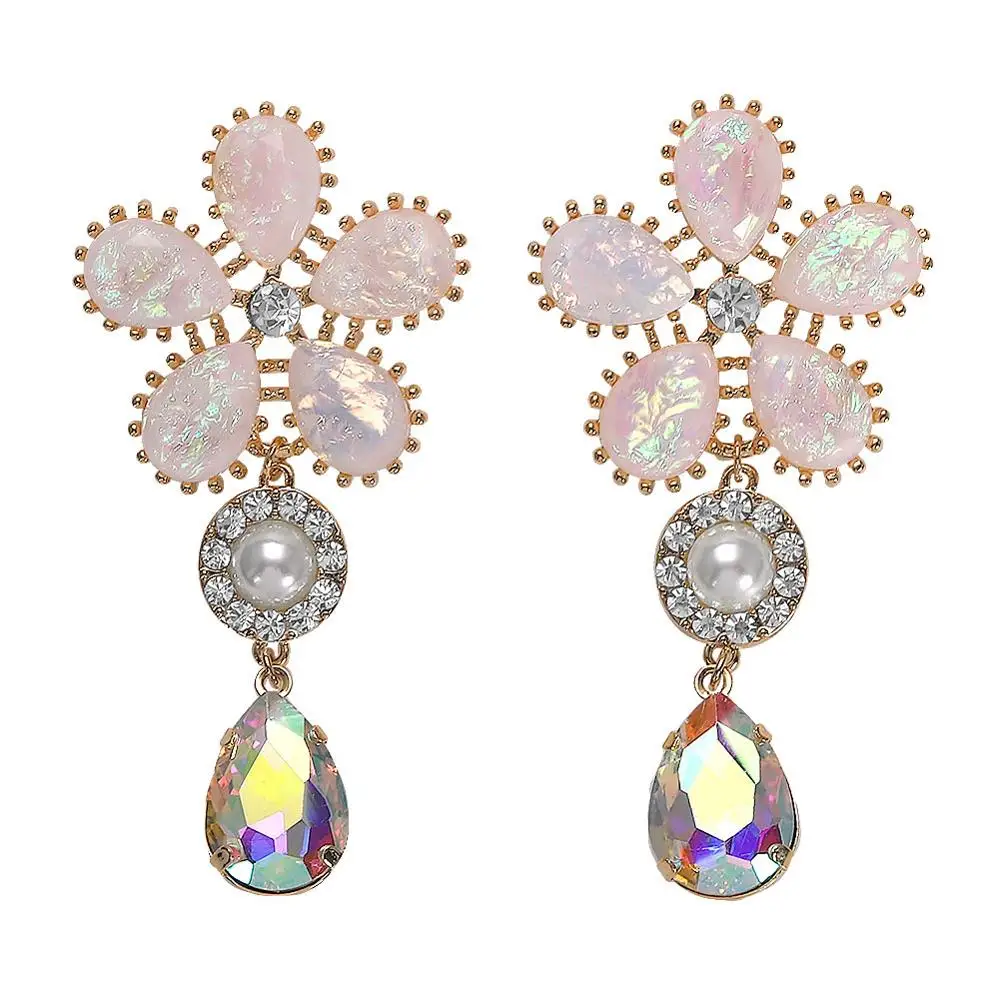 

Best lady Bohemian Long Crystal Drop Earring Women Wedding Trendy Girl Gift Party Dangle Statement Earring Accessories