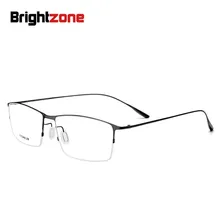 Brightzone узор полурамки квадратные очки титановая оправа простая Золотая проволока бизнес дела оптическая Близорукость Рамка