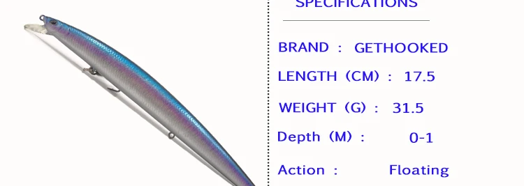 Artificial 3pcs 17.5cm 31.5g Lure 0-1M Wobbler Fish Japan Sea Water Trout Hard Plastic Minnow Fishing Bait Fly Carp Fishing Lure (4)