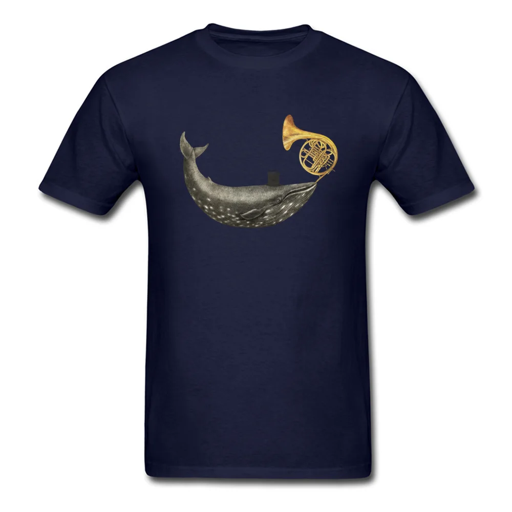 Tops Shirt Whale Song T Shirt Summer Fall 2018 Fashion Printed Short Sleeve Pure Cotton Round Collar Men Tshirts Printed Whale Song navy