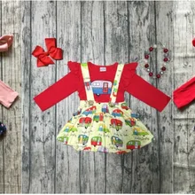 Одежда для маленьких девочек; сезон весна-зима; Хлопковое платье на бретельках с цветочным принтом и бретельками; эксклюзивные аксессуары с длинными рукавами