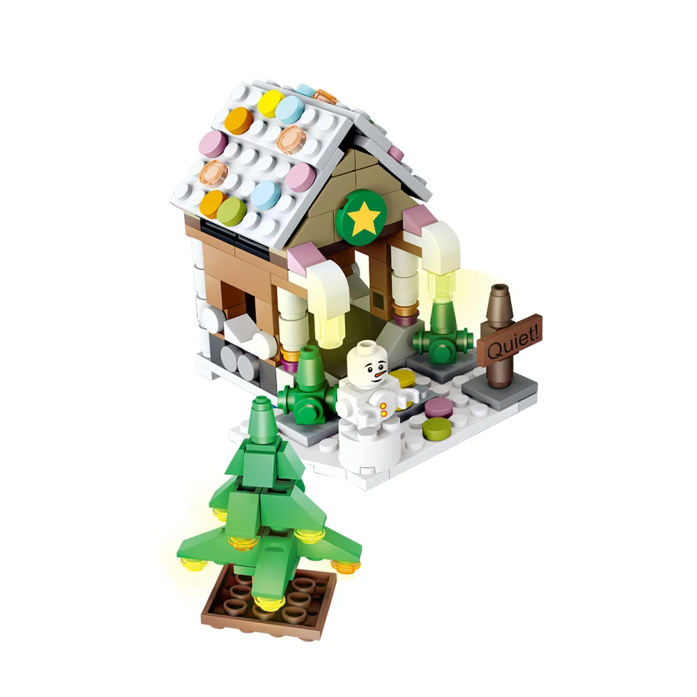 Популярная модель, строительные блоки для девочек, серия X'mas деревенская Рождественская деревушка, блоки, развивающие Строительные кирпичи, игрушки для детей
