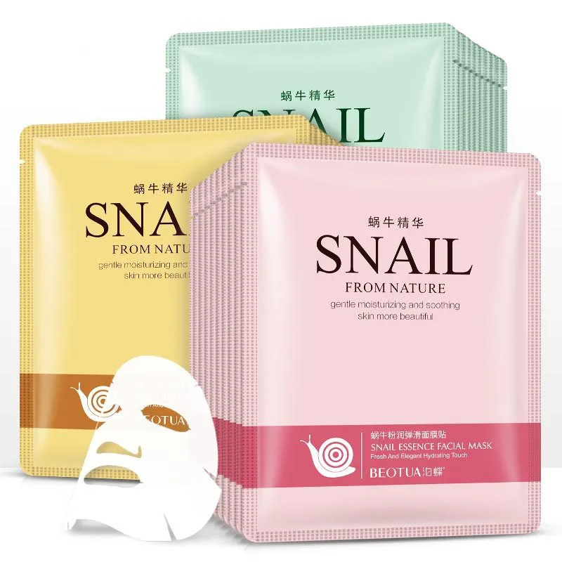 

Bioaqua Sheet Mask Snail Essence Facial Mask Moisturizing Oil Control Skin Care Face Mask Blackhead Remover Mask Whitening