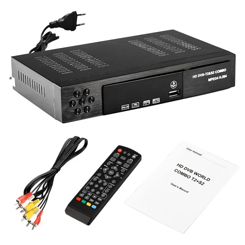 

1Set Digital Terrestrial Satellite TV Receiver Combo Dvb T2+S2 HD 1080P Dvb-t2 Dvb-s2 Tv Box MPEG-4 IR with Remote Control