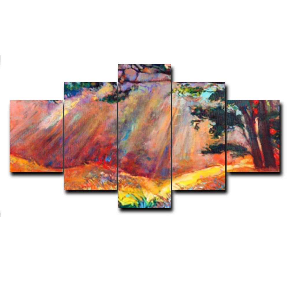 buy Laeacco Sunshine Forest Trees Drawn Landscape View Poster Bed Living Room Modern Art Mural Canvas Painting Decoration Picture