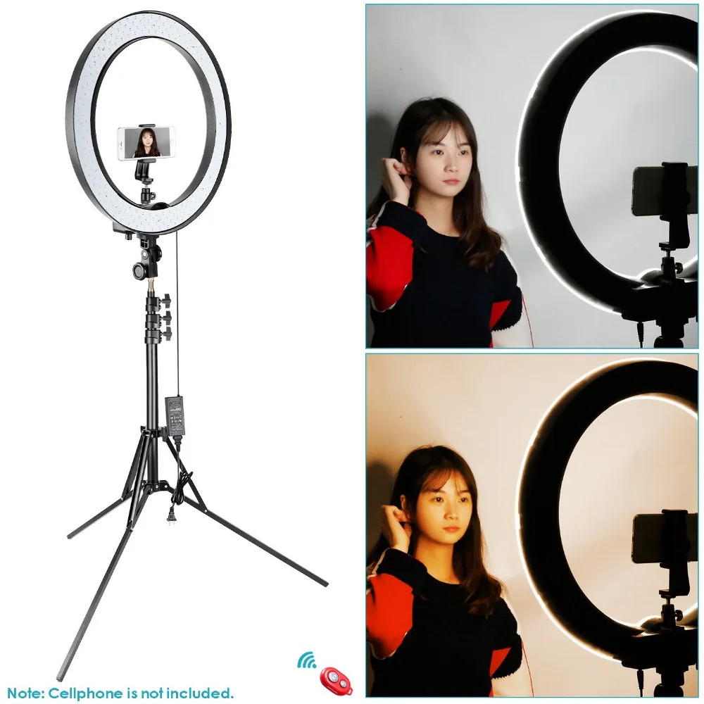  Neewer 18-inch Outer Dimmable SMD LED Ring Light Lighting Kit for Smartphone Camera Portrait Make u - 32851225546