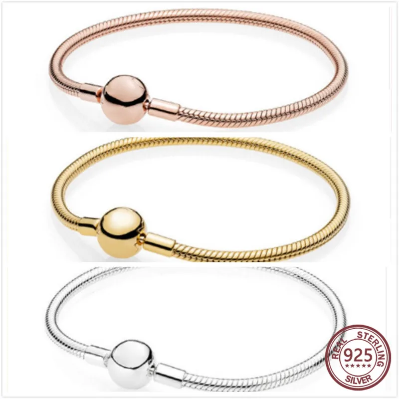 

Silver Bracelet Classic Elegant 100% S925 Pure Silver Original Copy DIY Silver Clasp Bangle Jewelry Hand chain