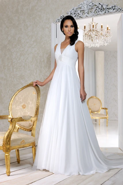 White Chiffon Empire Maternity Wedding Dresses Beach Informal V White Chiffon Empire Maternity Wedding Dresses Beach Informal V Neck Tank Straps Pregnant Women Reception Bridal
