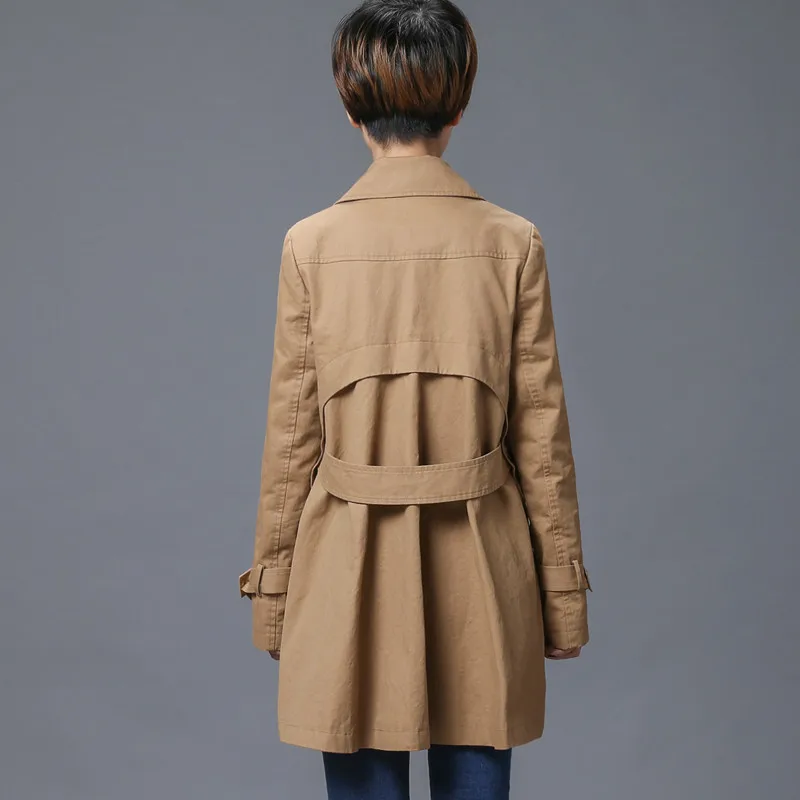 De Que Tranchée Femmes Para navy Coupe Printemps 100Coton vent Khaki Fyy254 Manteau Automne Marine Plus Taille Mulheres Européenne La Femelle nw8vNPym0O