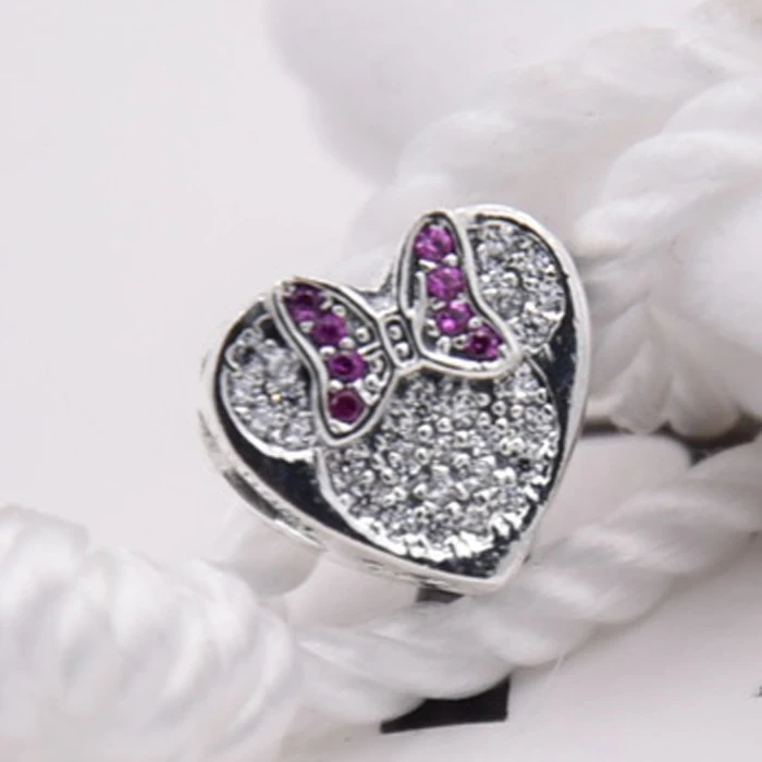 100% 925 Sterling Silver Mickey &amp Minnie True Love Charm Beads Fit Original Vacanza Bracelet Pendant Authentic DIY Jewelry | Украшения и