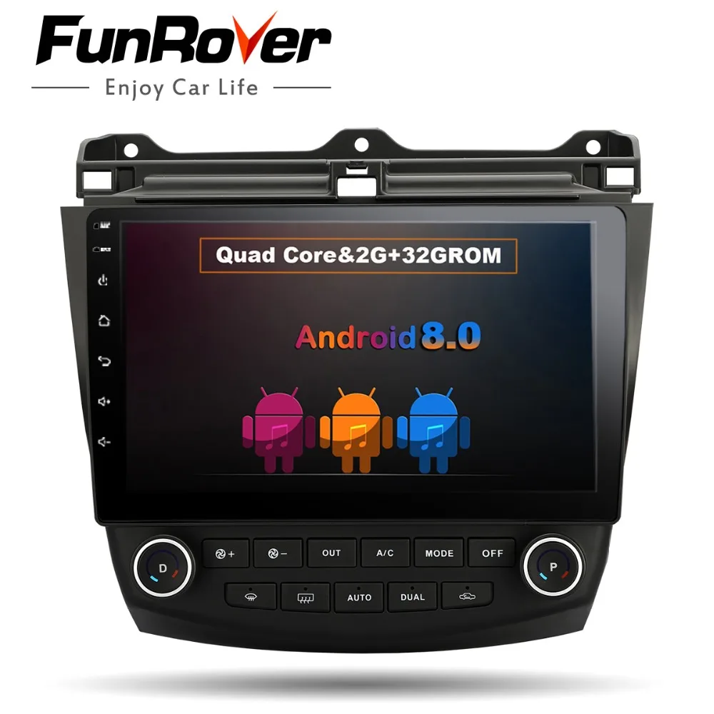 

FUNROVER 2G Android8.0 car dvd gps player for Honda Accord 7 2003-2007 with Car Radio Audio WIFI GPS Navigation Stereo 1024*600