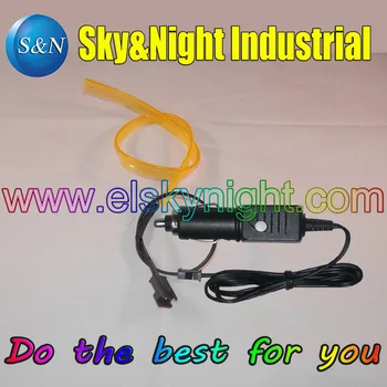 

Yellow-EL Skirt Wire+12V Controller with Cigar lighter (functions of Constant -Flashing-Off)