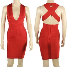 Сексуальный глубокий v-образный вырез сзади крест-накрест вискозный, обтягивающий Бандажное платье платья Красный телесный серый черный дешевые платье+ костюм