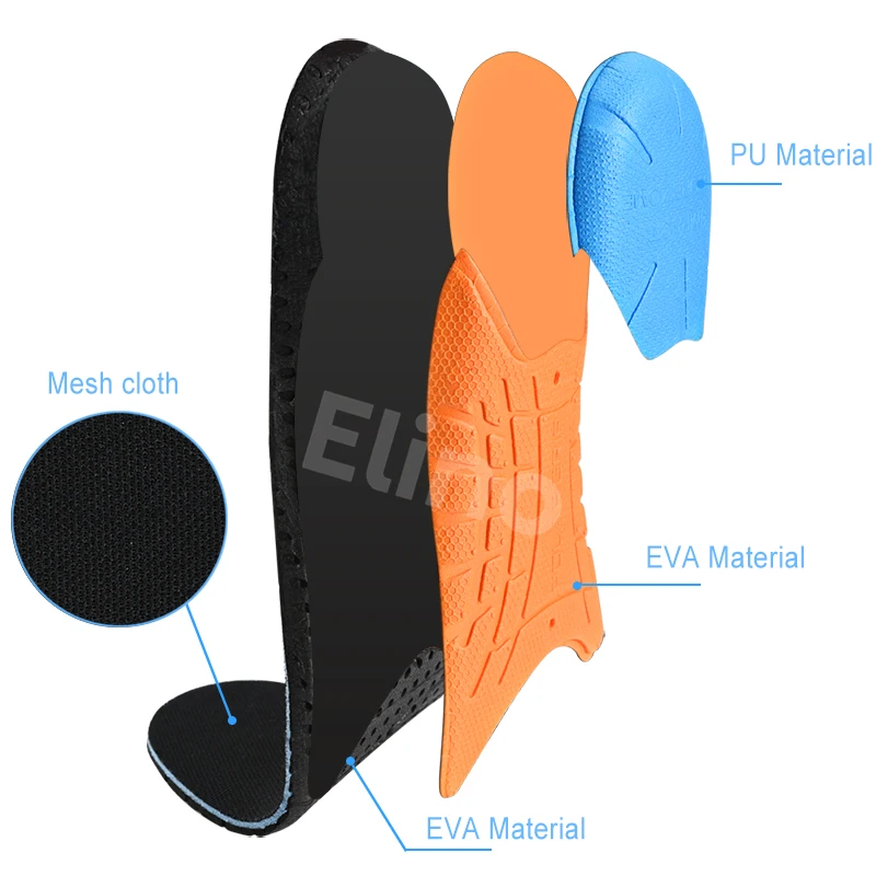 Elino EVA противоскользящие ударные абсорбционный дезодорант спортивные стельки для мужчин и женщин Plantar Fasciitis кроссовки Повседневная обувь вкладыши