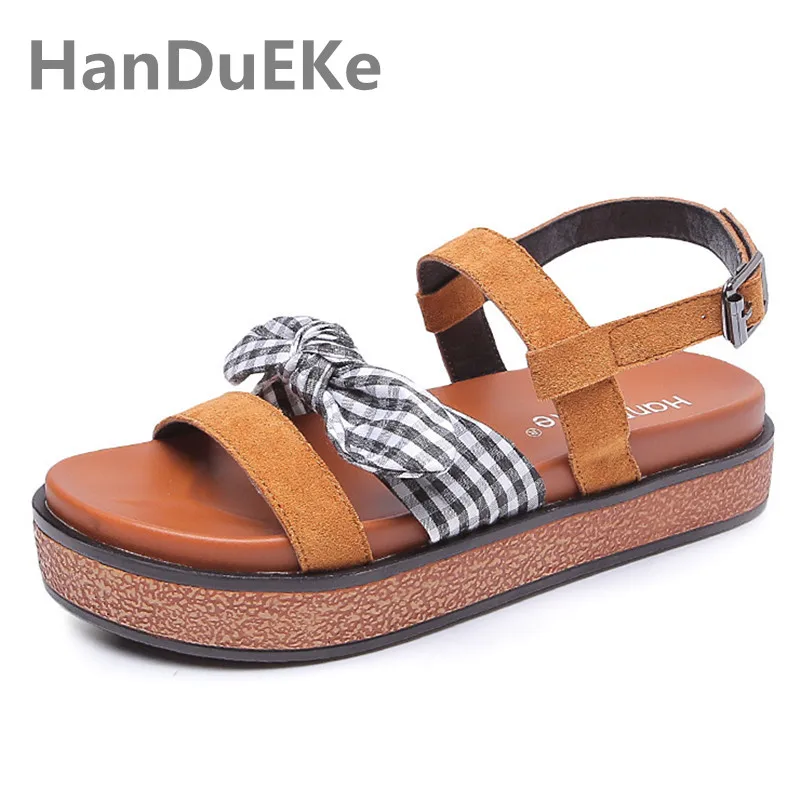 

2019 Women Sandals Shoes Size 41 42 43 Summer Shoes Woman Casual Platform Sandals For Teenage Girls Butterfly-knot Sweet Shoes