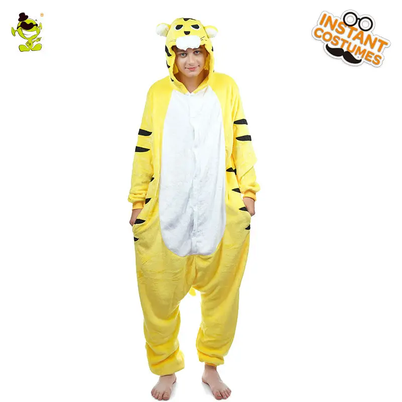 Buy Adult Men's Animal Tiger Pajamas Costume