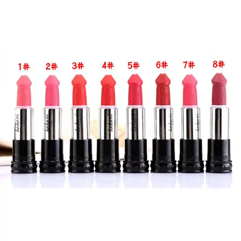 Liphop Marque 8 Couleurs Pénis Forme Rouge à Lèvres Champignon Rouge à Lèvres Longue Durée Humidité Cosmétique Rouge Pop Mat Rouge à Lèvres Maquillage