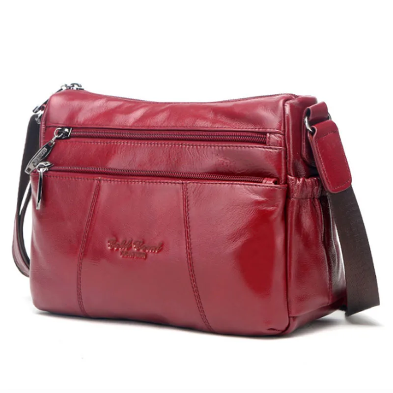 

100% Genuine Leather Women Messenger Sling Shoulder Bag Fashion Casual Ladies Satchel Famous Brand Female Hobo Cross Body Bags