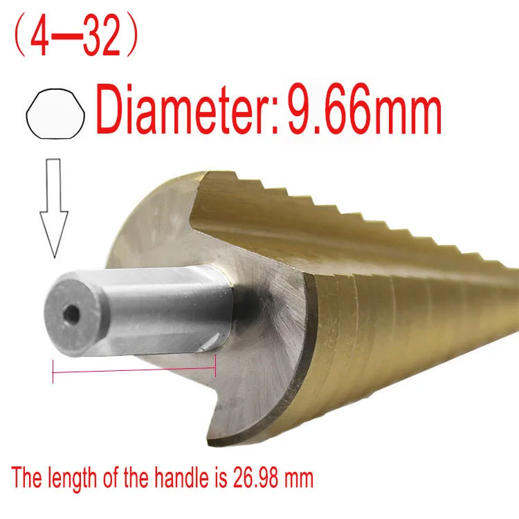 3 шт./лот HSS Сталь большой шаг конус Титан с металлическим покрытием сверло из высокопрочной стали дыра резак 4-12/20/32 мм