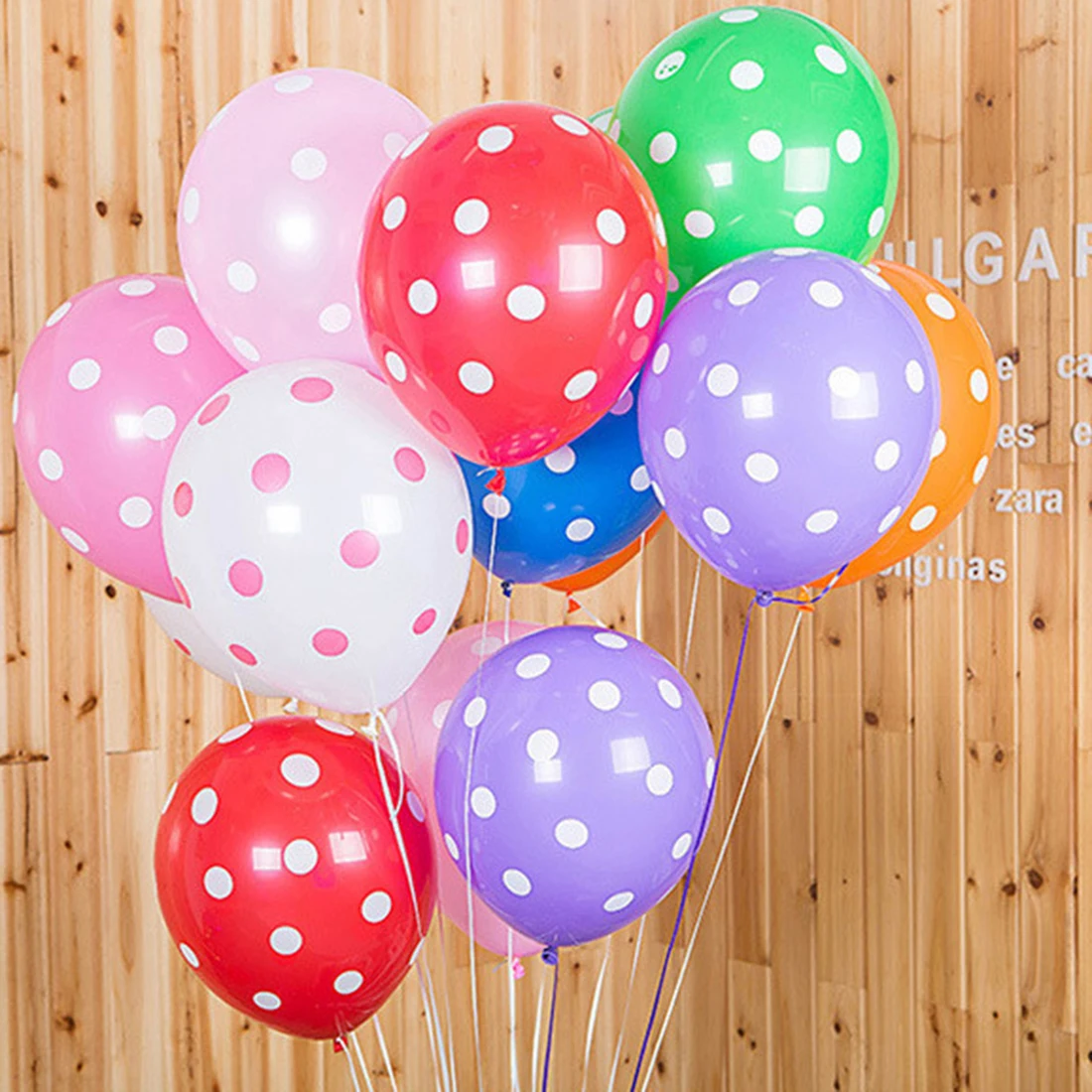 

100PCS/SET Dot Pattern Candy Color Balloon Latex Balloon Celebration Wedding Festival Decor - Color Random