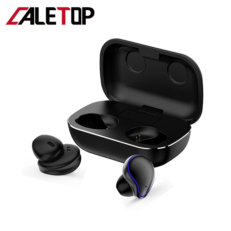 

CALETOP TWS 5.0 Wireless Bluetooth Headphone with Microphone Handsfree CVC8.0 Hifi Touch Headsets Waterproof 2600mAh Power Case