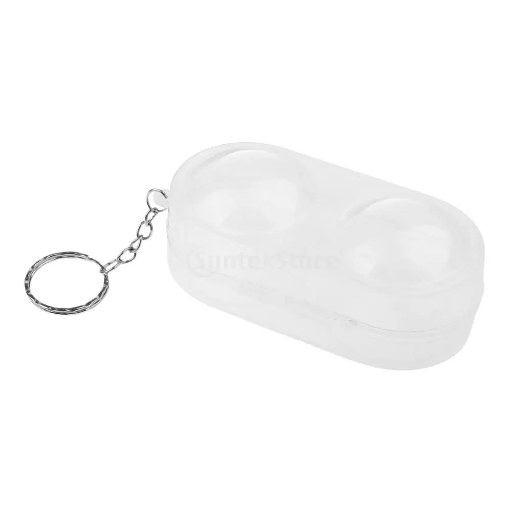 Portable Table Tennis Ball Container Box Hard Plastic Case Ping Pong Ball Storage Box with Keychain Table Tennis Accessories