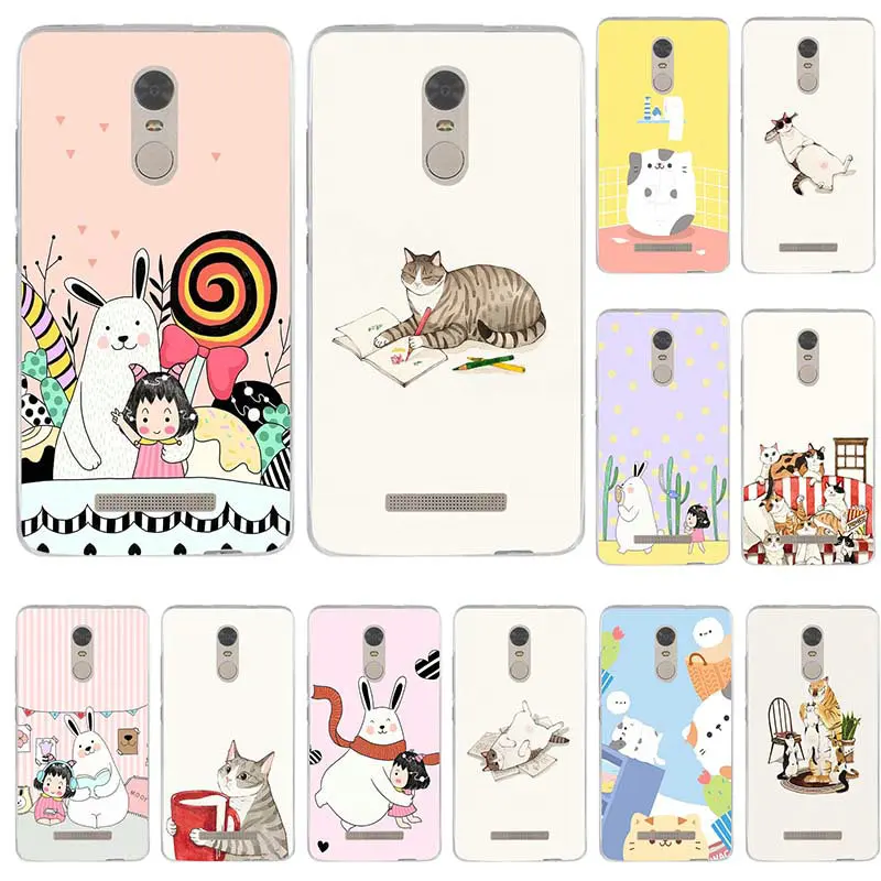 

Soft TPU Transparent Phone Cases for Xiaomi Redmi Mi Note 2 3 3S 4X 4A 5 6 5 5S 5A 6 8 A1 Pro Plus Cute cartoon cat
