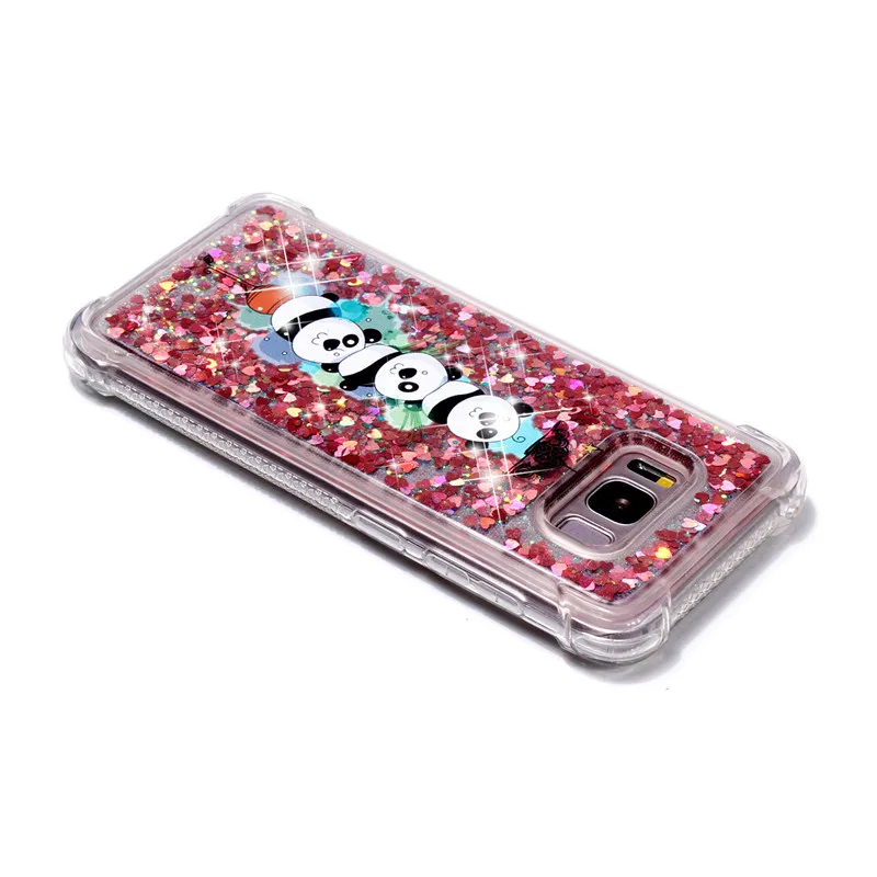 Liquid Case for Samsung Galaxy A6 A8 Plus 2018 S8 S9 Plus S6 S7 Edge Note8 Note9 S5 S6edge Glitter Love Silicone PC Full Cover (15)