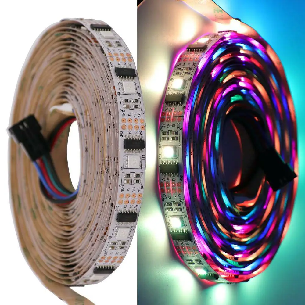 

1M 5M WS2801 2801 White Black PCB Dream Color 5050 RGB LED Strip tape light Individually addressable 32LEDs DC 5V Tiras Led