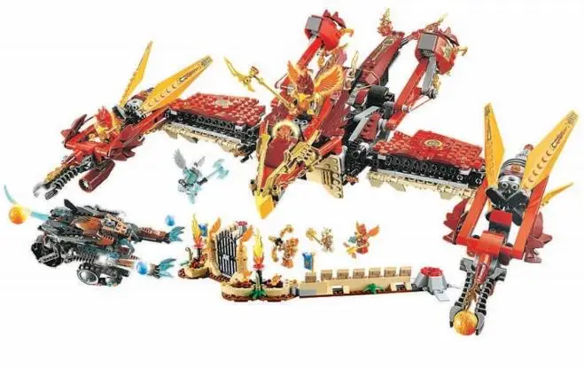 

10298 Chimae Flying Phoenix Fire Temple Building Block set Model 1300PCS DIY Bricks Toys gift for children Compatible with 70146