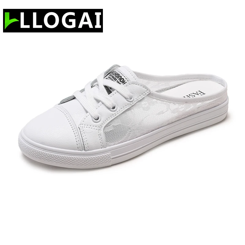 

Breathable Mesh Vulcanized Shoes Round Casual Women Shoes Flats Sneakers Women Outdoor Slingback Lace Shoes Spring Shoes Woman
