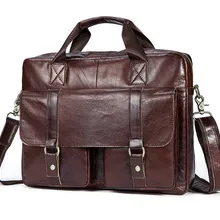 Мужской повседневный деловой портфель из натуральной кожи, мужская сумка через плечо, сумка через плечо, 14 дюймов, сумка для ноутбука