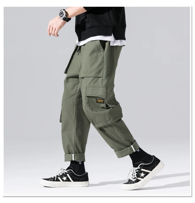 2018 Мужские штаны с принтом, эластичные шаровары в стиле хип-хоп, повседневные брюки карго, зеленые джоггеры с камуфляжным принтом