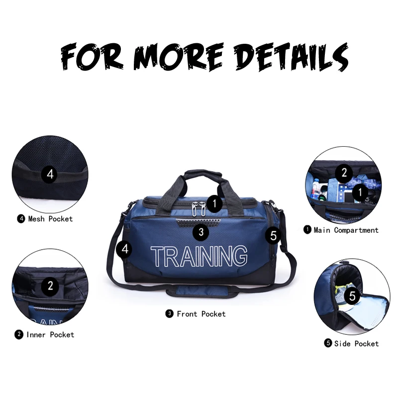High Quality Large Capacity Sport Bag Gym Fitness Bag Waterproof Durable Travel Duffel Bag Training Shoulder Bag Handbag